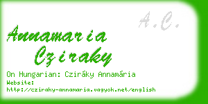 annamaria cziraky business card