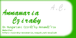 annamaria cziraky business card